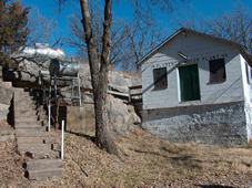 Water Plant on side of hill with steps